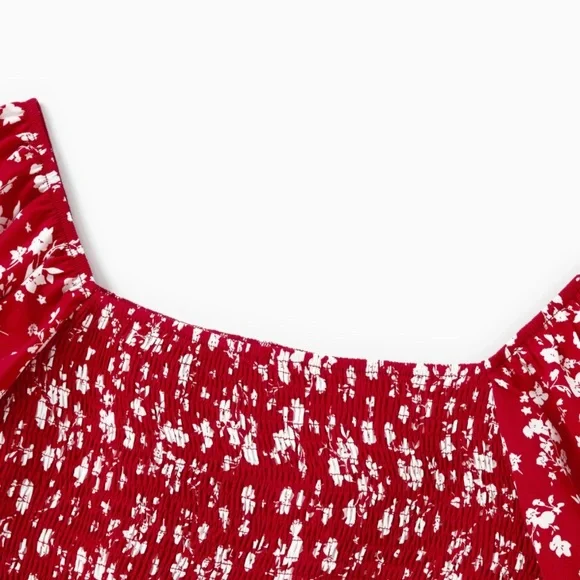 Women Red Floral Two-Piece Set - Picture 7 of 9